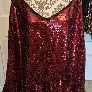 City Chic Crimson Top Glimmer